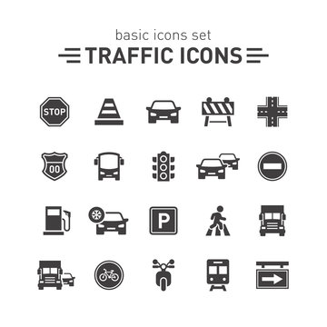 Traffic icons set.