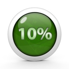 Ten percent circular icon on white background