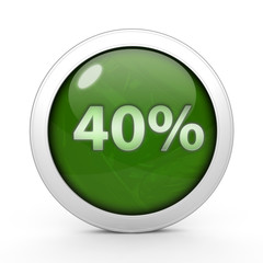 Fourty percent circular icon on white background
