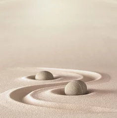 Fototapete Steine im Sand Zen Garten Meditationsstein