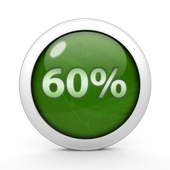 Sixty percent circular icon on white background