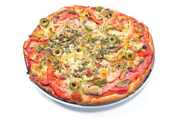 Delicious italian pizza isolate on white