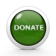 Donate circular icon on white background