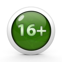 16+ circular icon on white background