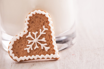 gingerbread cookie and  milk