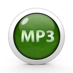 MP3 circular icon on white background