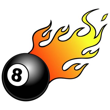 Eight Ball with Flames
