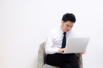 Business man with a laptop