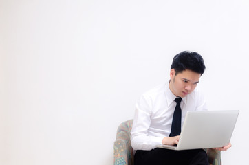 Business man with a laptop