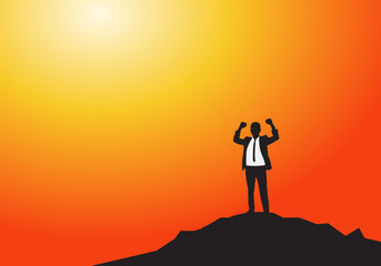 businessman on the top