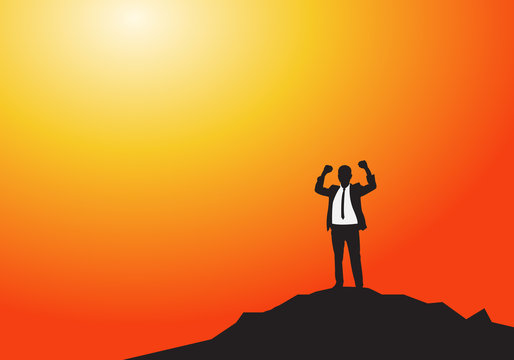 businessman on the top