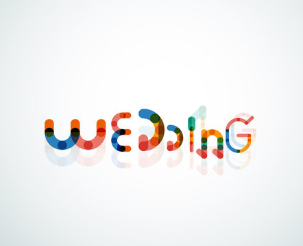 Wedding word font concept design
