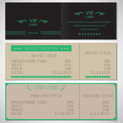 Vip Card, Movie Theatre And Theatre Flyer Template - Vector Illustration, Graphic Design, Editable For Your Design