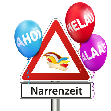 schild narrenzeit, helau, alaaf, ahoi