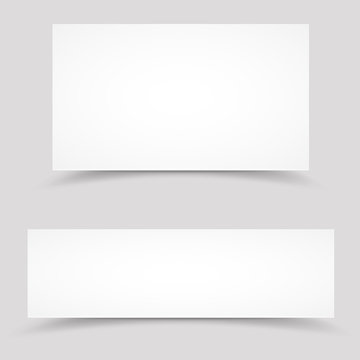 Vector blank white paper banners temolate