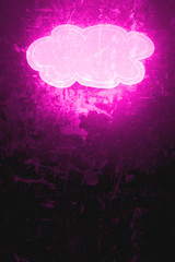 cloud isolated on vintage pink background