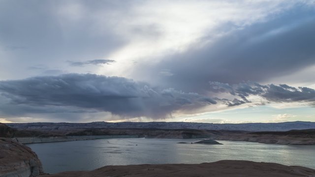 Lake Powell at Sunset Utah Landscape Time-lapse 4k UHD