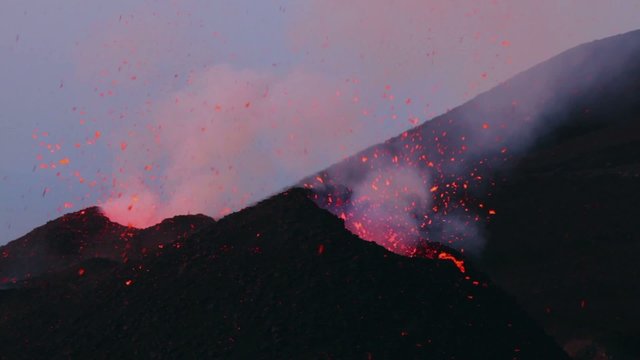 Explosion during the eruption of Mount Etna