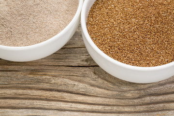 teff grain and flour