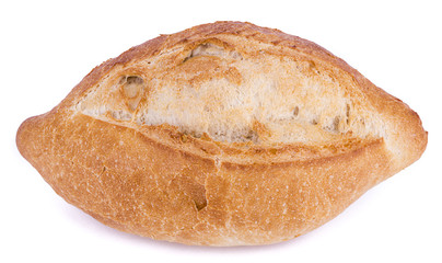 Turkish bread from above isolated on white background.