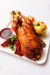 Garnished roasted turkey