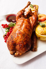 Garnished roasted turkey