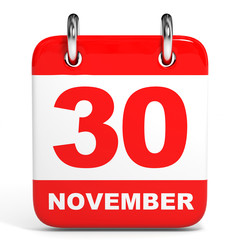 Calendar. 30 November.