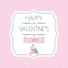 Card for Valentine's Day. Ribbon. Typography. Label. Vector