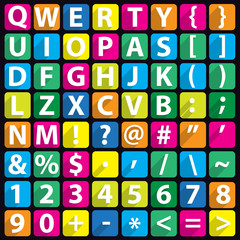 Alphabet flat icon set