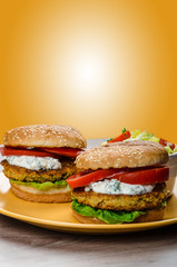 Vegetarian chickpea burger