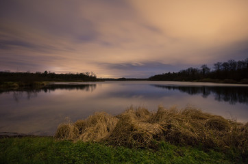 lake and sky after sunset