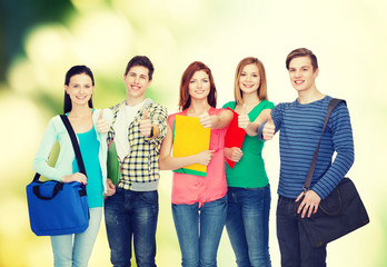 group of smiling students standing