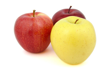 Set of red and yellow apples