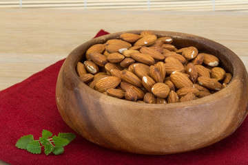 Almond in the bowl