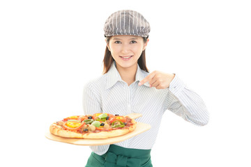 笑顔のウェイトレス