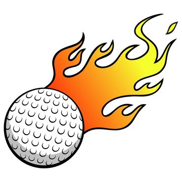 Golf Ball with Flames