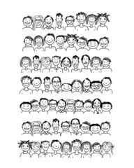 Obraz premium Group of people, sketch for your design