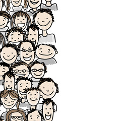 Seamless pattern with people crowd for your design