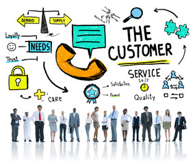 The Customer Service Target Market Support Assistance Concept