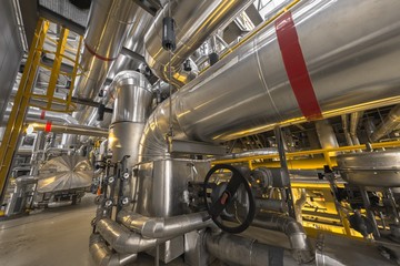 Industrial pipes in a thermal power plant