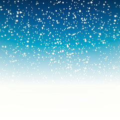 Winter background with falling snow, vector illustration
