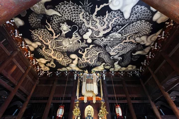 Tischdecke Zwillingsdrachen malen im Kennin-ji-Tempel in Kyoto © coward_lion