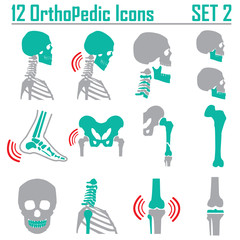 12 Orthopedic and spine symbol Set 2 - vector illustration eps 1