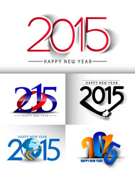 Set of New Year 2015 Text Design