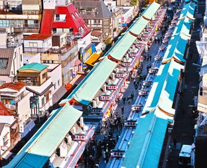 Foto op Plexiglas ビルの上から見た浅草寺仲見世参道の風景 © 7maru