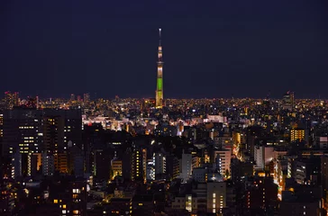 Poster Nacht uitzicht op Tokio © 7maru