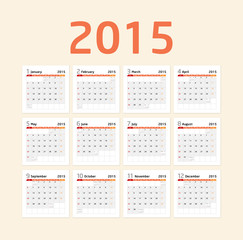 Calendar 2015 - orange