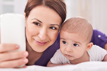 Family taking picture of themselves