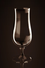 bottle and glass on white background