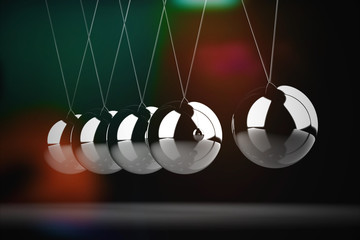 Balancing balls Newton's cradle (high resolution 3D image)